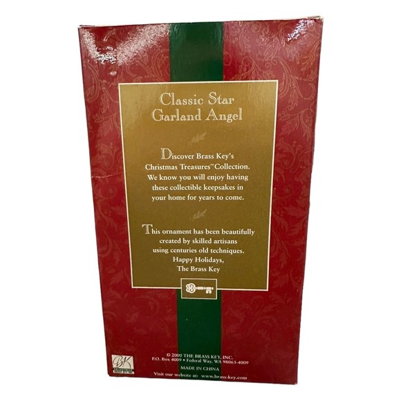 Brass Key Christmas Treasures Hand Crafted Glass Ornament Classic Angels - Picture 4 of 4